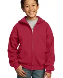 Port & Company Youth Full Zip Hooded Sweatshirt PC in Red