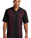 Port Authority Retro Camp Shirt S300 in Black/burgundy