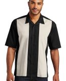 Port Authority Retro Camp Shirt S300 in Black/lt stone