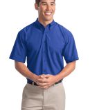 Port Authority Short Sleeve Easy Care  Soil Resist in Faded blue