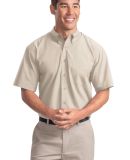 Port Authority Short Sleeve Easy Care  Soil Resist in Light stone