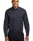 Port Authority Long Sleeve Easy Care Shirt S608 in Cl navy/lt stn