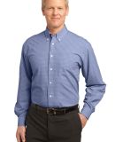 Port Authority Plaid Pattern Easy Care Shirt S639 in Navy