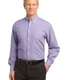 Port Authority Plaid Pattern Easy Care Shirt S639 in Purple