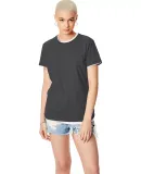 Hanes Ladies Nano T Cotton T Shirt SL04 Charcoal Heather
