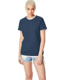 Hanes Ladies Nano T Cotton T Shirt SL04 Heather Navy