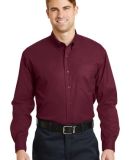 CornerStone Long Sleeve SuperPro Twill Shirt SP17 in Burgundy