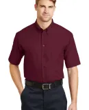 CornerStone Short Sleeve SuperPro Twill Shirt SP18 Burgundy