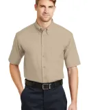 CornerStone Short Sleeve SuperPro Twill Shirt SP18 Stone