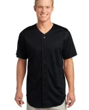 Sport Tek PosiCharge Tough Mesh153 Full Button Jer Black