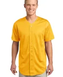 Sport Tek PosiCharge Tough Mesh153 Full Button Jer Gold