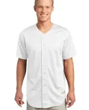 Sport Tek PosiCharge Tough Mesh153 Full Button Jer White