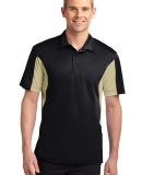 Sport Tek Side Blocked Micropique Sport Wick Polo  in Black/vgs gold