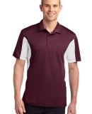 Sport Tek Side Blocked Micropique Sport Wick Polo  in Maroon/white