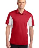 Sport Tek Side Blocked Micropique Sport Wick Polo  in True red/white