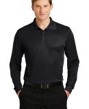 Sport Tek Long Sleeve Micropique Sport Wick Polo S in Black