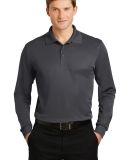 Sport Tek Long Sleeve Micropique Sport Wick Polo S in Iron grey