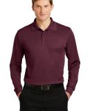 Sport Tek Long Sleeve Micropique Sport Wick Polo S in Maroon