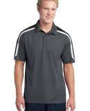 NEW Sport Tek Tricolor Shoulder Micropique Sport W in Irn gry/blk/wh