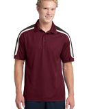 NEW Sport Tek Tricolor Shoulder Micropique Sport W in Maroon/blk/wht