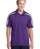 NEW Sport Tek Tricolor Shoulder Micropique Sport W in Purple/blk/wht