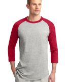 Sport Tek Colorblock Raglan Jersey T200 in Heathr/gry/red