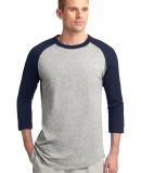 Sport Tek Colorblock Raglan Jersey T200 in Heathr/gry/nvy