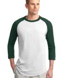 Sport Tek Colorblock Raglan Jersey T200 in White/forest