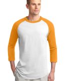 Sport Tek Colorblock Raglan Jersey T200 in White/gold