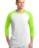 Sport Tek Colorblock Raglan Jersey T200 in White/lime shk