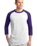 Sport Tek Colorblock Raglan Jersey T200 in White/purple