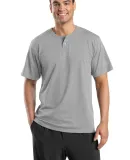 Sport Tek Short Sleeve Henley T210 Heather Grey