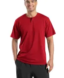Sport Tek Short Sleeve Henley T210 Red