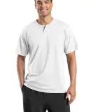 Sport Tek Short Sleeve Henley T210 White
