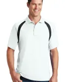 Sport Tek Dry Zone153 Colorblock Raglan Polo T476 White