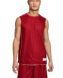 Sport Tek PosiCharge Mesh153 Reversible Sleeveless in True red/white