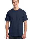 Port  Company All American Tee with Pocket USA100P Navy