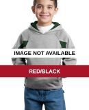 Sport Tek Youth Color Spliced Pullover Hooded Swea Red/Black