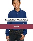 Port Authority Youth Long Sleeve Pique Knit Polo Y Wine