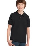 Port Authority Youth Pique Knit Polo Y420 in Black