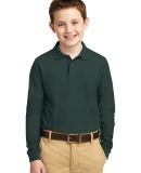 Port Authority Youth Long Sleeve Silk Touch153 Pol in Dark green