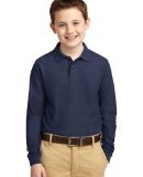 Port Authority Youth Long Sleeve Silk Touch153 Pol in Navy