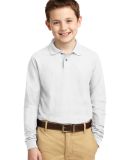 Port Authority Youth Long Sleeve Silk Touch153 Pol in White