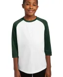 Sport Tek Youth PosiCharge153 Baseball Jersey YST2 in White/for grn