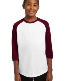 Sport Tek Youth PosiCharge153 Baseball Jersey YST2 in White/maroon