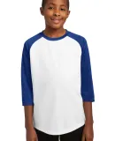 Sport Tek Youth PosiCharge153 Baseball Jersey YST2 in White/tr royal