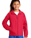 Sport Tek Youth Hooded Raglan Jacket YST73 in True red