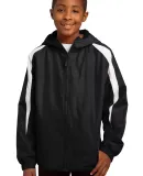 Sport Tek Youth Fleece Lined Colorblock Jacket YST Black/White