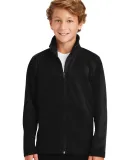 Sport Tek Youth Tricot Track Jacket YST90 in Black/black