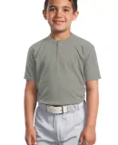 Sport Tek Youth Short Sleeve Henley YT210 Heather Grey